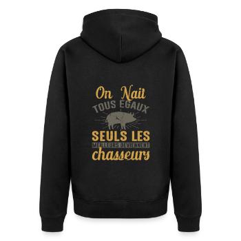 Les Meilleurs Deviennent Chasseurs Chasser Cadeau - Veste à capuche bio Premium Unisexe - noir - Dos - Nico (187cm)