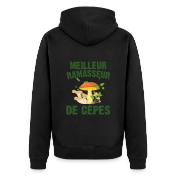 Meilleur Ramasseur De Cèpes Champignon Cadeau Cèpe - Veste à capuche bio Premium Unisexe - noir - Dos - Nico (187cm)
