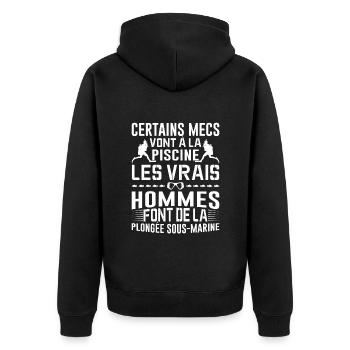 La Plongée Sous-marine Mer Idée Cadeau Poisson Eau - Veste à capuche bio Premium Unisexe - noir - Dos - Nico (187cm)