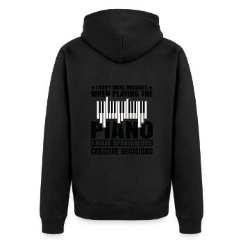 Musique Piano Instrument De Musique Idée Cadeau Dj - Veste à capuche bio Premium Unisexe - noir - Dos - Nico (187cm)
