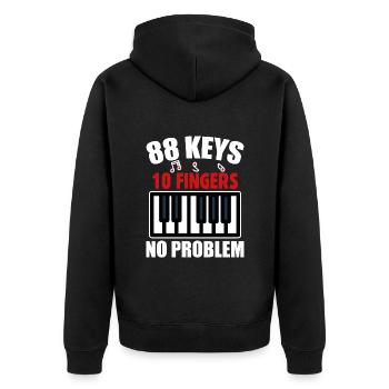 88 Touches Musique Piano Clavier Idée Cadeau Hobby - Veste à capuche bio Premium Unisexe - noir - Dos - Nico (187cm)