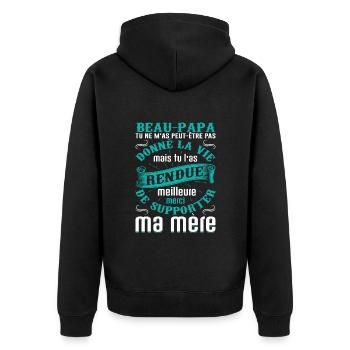 Beau-père Beau Papa Beaupère Beau-papa Amour Bonus - Veste à capuche bio Premium Unisexe - noir - Dos - Nico (187cm)