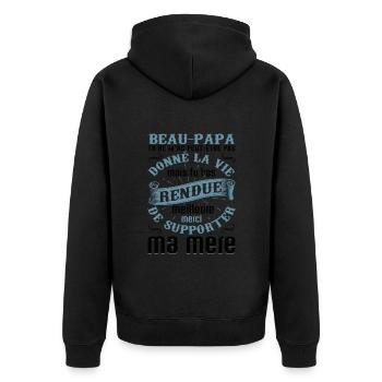 Beau-père Beau Papa Beaupère Beau-papa Amour Bonus - Veste à capuche bio Premium Unisexe - noir - Dos - Nico (187cm)