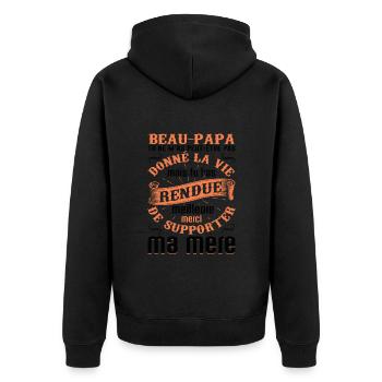 Beau-père Beau Papa Beaupère Beau-papa Amour Bonus - Veste à capuche bio Premium Unisexe - noir - Dos - Nico (187cm)
