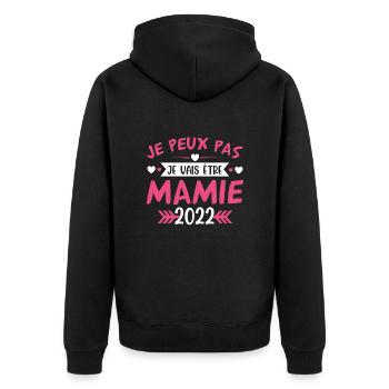 Mamie 2022 Cadeau Enceinte Maman Anniversaire Cool - Veste à capuche bio Premium Unisexe - noir - Dos - Nico (187cm)