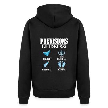 Prévisions Pour 2022 Maman Enceinte Idée Cadeau - Veste à capuche bio Premium Unisexe - noir - Dos - Nico (187cm)