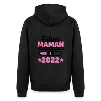 Future Maman 2022 Enceinte Idée Cadeau Amour Coeur - Veste à capuche bio Premium Unisexe - noir - Dos - Nico (187cm)