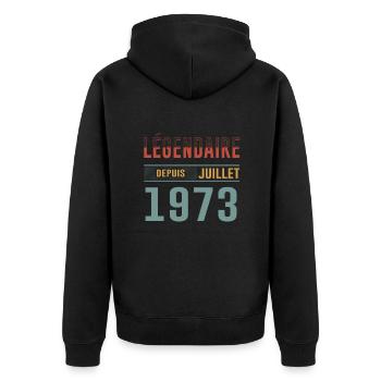 Légendaire Depuis Juillet 1973 Anniversaire Cadeau - Veste à capuche bio Premium Unisexe - noir - Dos - Nico (187cm)