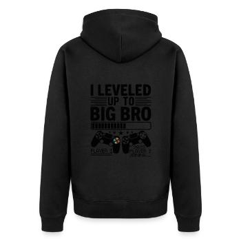 J'ai Atteint Le Niveau De Frère 2023 - Veste à capuche bio Premium Unisexe - noir - Dos - Nico (187cm)