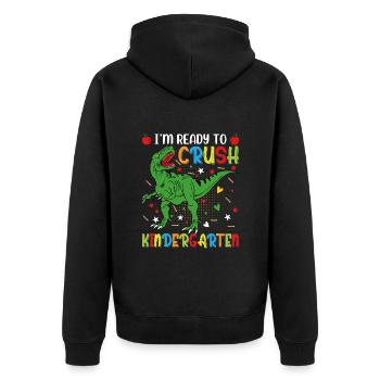 Ich bin bereit, den Kindergarten zu zerquetschen - Unisex Premium Bio Zip Hoodie - Schwarz - Hinten - Nico (187cm)