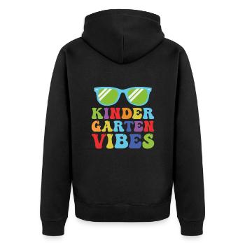 Kindergarten Vibes - Unisex Premium Bio Zip Hoodie - Schwarz - Hinten - Nico (187cm)