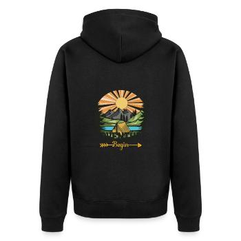 L'aventure De La 3e Année - Veste à capuche bio Premium Unisexe - noir - Dos - Nico (187cm)