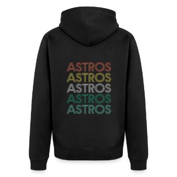 Astros - Unisex Premium Bio Zip Hoodie - Schwarz - Hinten - Nico (187cm)