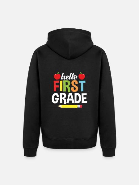 Hello First Year - Unisex Premium Organic Zip Hoodie - black