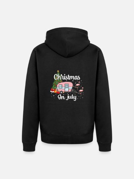 Christmas In July - Unisex Premium Organic Zip Hoodie - black