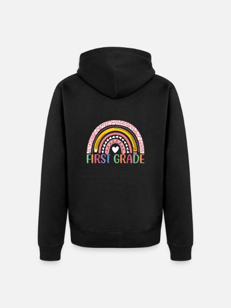 First Grade - Unisex Premium Organic Zip Hoodie - black