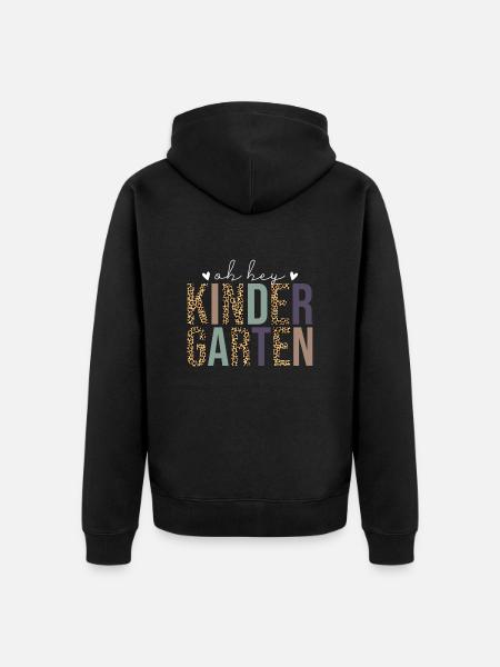 Oh Hey Kindergarten - Unisex Premium Organic Zip Hoodie - black