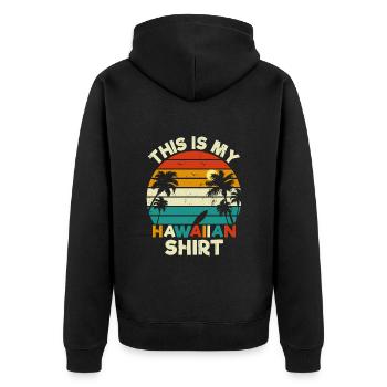This is My Hawaiian Shirt - Unisex Premium Organic Zip Hoodie - black - Back - Nico (187cm)