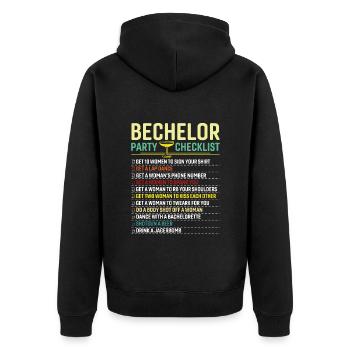 Checklist for the Bechlor Festival - Unisex Premium Organic Zip Hoodie - black - Back - Nico (187cm)