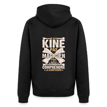 Je Suis Kiné Pas Magicien - Veste à capuche bio Premium Unisexe - noir - Dos - Nico (187cm)