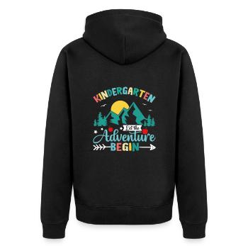 Maternelle L'aventure Commence - Veste à capuche bio Premium Unisexe - noir - Dos - Nico (187cm)