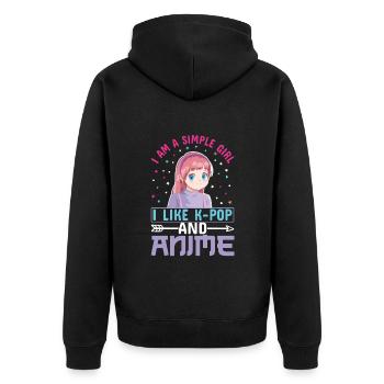 K-pop Coréen Musique Pop Cadeau Corée Musique - Veste à capuche bio Premium Unisexe - noir - Dos - Nico (187cm)
