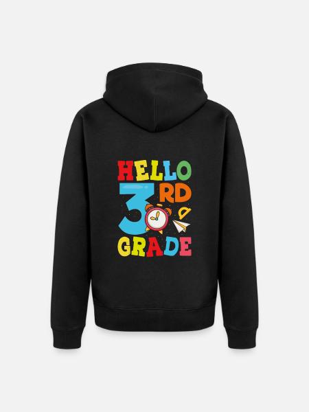 Hello 3rd Year - Unisex Premium Organic Zip Hoodie - black