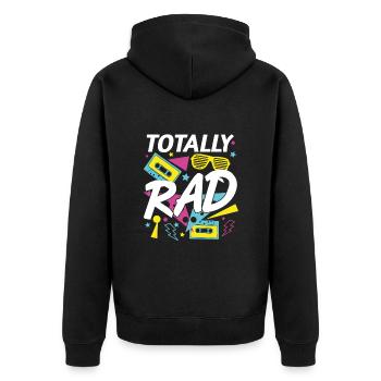 Total genial - Unisex Premium Bio Zip Hoodie - Schwarz - Hinten - Nico (187cm)