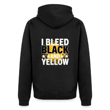 I Bleed Black And Yellow Je Saigne Noir Et Jaune - Veste à capuche bio Premium Unisexe - noir - Dos - Nico (187cm)