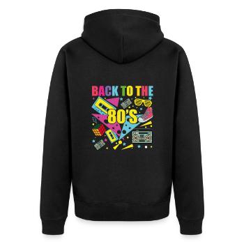 Retour Aux Années 80 - Veste à capuche bio Premium Unisexe - noir - Dos - Nico (187cm)