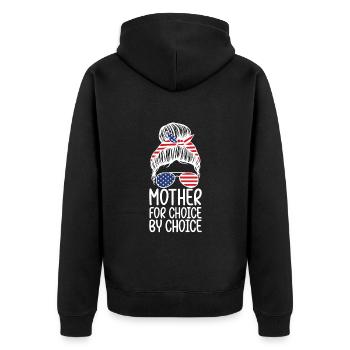 Mother for choice through choice - Unisex Premium Organic Zip Hoodie - black - Back - Nico (187cm)