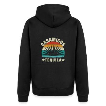 Tequila Casamigos - Unisex Premium Bio Zip Hoodie - Schwarz - Hinten - Nico (187cm)