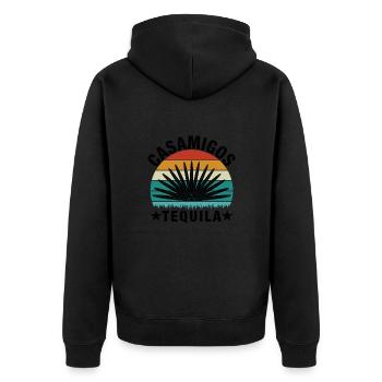 Tequila Casamigos - Unisex Premium Bio Zip Hoodie - Schwarz - Hinten - Nico (187cm)