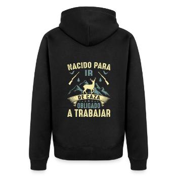 Né Pour Aller À La Chasse Chasser Cadeau Nature - Veste à capuche bio Premium Unisexe - noir - Dos - Nico (187cm)