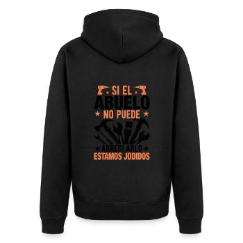 Si grand-père ne peut pas le réparer, on est foutu - Veste à capuche bio Premium Unisexe - noir - Dos - Nico (187cm)
