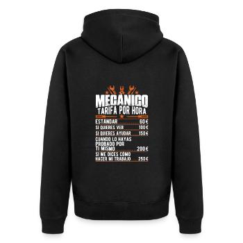 Le Tarif Horaire D'un Mécanicien - Veste à capuche bio Premium Unisexe - noir - Dos - Nico (187cm)