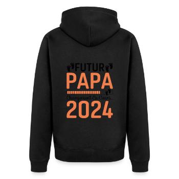Futur Papa 2024 Père Idée Cadeau Fête Des Pères - Veste à capuche bio Premium Unisexe - noir - Dos - Nico (187cm)
