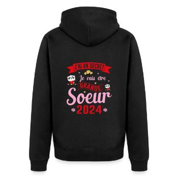 Meilleure Grande soeur du monde vecteur - Veste à capuche bio Premium Unisexe - noir - Dos - Nico (187cm)
