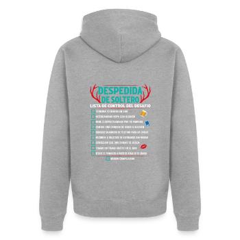 L'adieu Du Célibataire - Veste à capuche bio Premium Unisexe - gris chiné - Dos - Nico (187cm)
