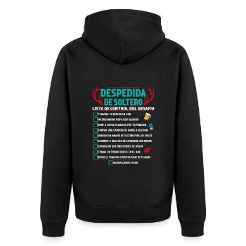L'adieu Du Célibataire - Veste à capuche bio Premium Unisexe - noir - Dos - Nico (187cm)
