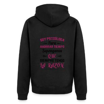Je Suis Psychologue - Veste à capuche bio Premium Unisexe - noir - Dos - Nico (187cm)