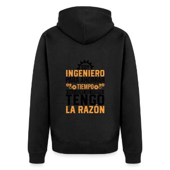 Je Suis Un Ingénieur J'ai Toujours Raison - Veste à capuche bio Premium Unisexe - noir - Dos - Nico (187cm)