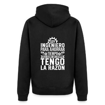 Je Suis Un Ingénieur J'ai Toujours Raison - Veste à capuche bio Premium Unisexe - noir - Dos - Nico (187cm)