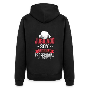 Papi Retraité Je Suis Un Grand-père Professionnel - Veste à capuche bio Premium Unisexe - noir - Dos - Nico (187cm)
