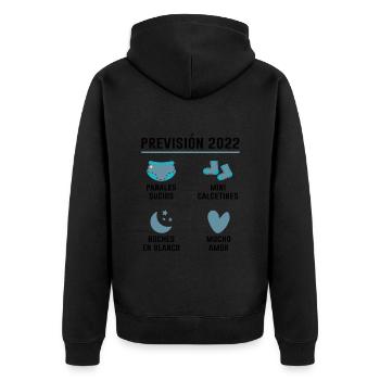 Prévisions Pour 2022 Cadeau De Grossesse 2022 - Veste à capuche bio Premium Unisexe - noir - Dos - Nico (187cm)