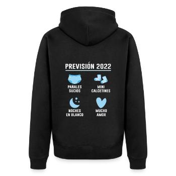 Prévisions Pour 2022 Cadeau De Grossesse 2022 - Veste à capuche bio Premium Unisexe - noir - Dos - Nico (187cm)
