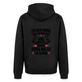 Cadeau Amusant Pour Les Femmes Motardes - Veste à capuche bio Premium Unisexe - noir - Dos - Nico (187cm)