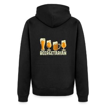 Beergitarian - Unisex Premium Organic Zip Hoodie - black - Back - Nico (187cm)