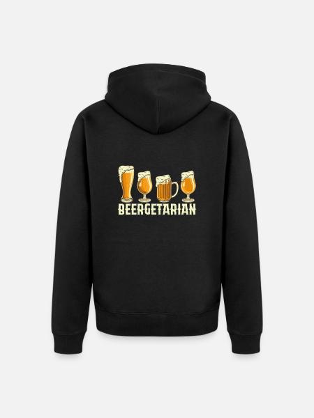 Beergitarian - Unisex Premium Organic Zip Hoodie - black
