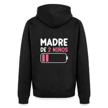 Maman De Deux Enfants - Veste à capuche bio Premium Unisexe - noir - Dos - Nico (187cm)